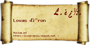 Lovas Áron névjegykártya