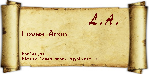 Lovas Áron névjegykártya