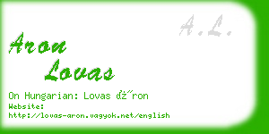 aron lovas business card